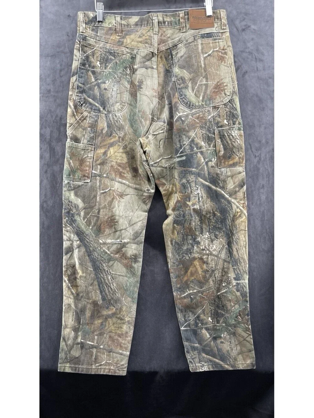 VTG Wrangler Pro Gear Realtree Camo Carpenter Pants Men 38x32 Hunting USA